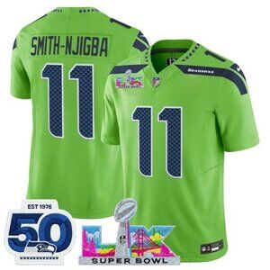 Mens or Youths Choose Jaxon Smith-Njigba Green Super Bowl LX Jersey Vapor Stitch